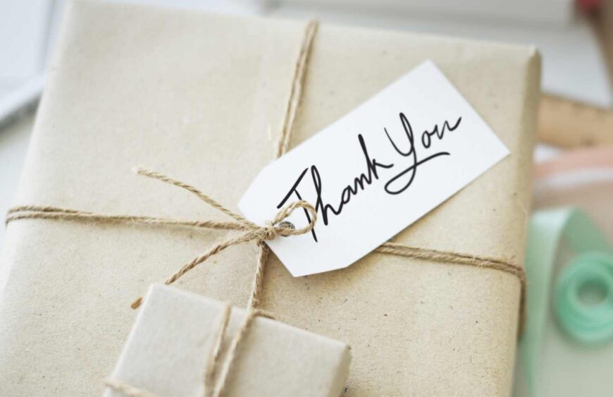 Thank You Gift Message Present Packing Concept